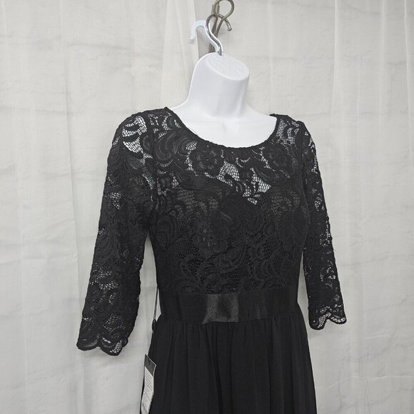 Ever Pretty Dress Black Lace Fairy Goth Whimsygoth Maxi 6 NWT - Picture 4 of 15